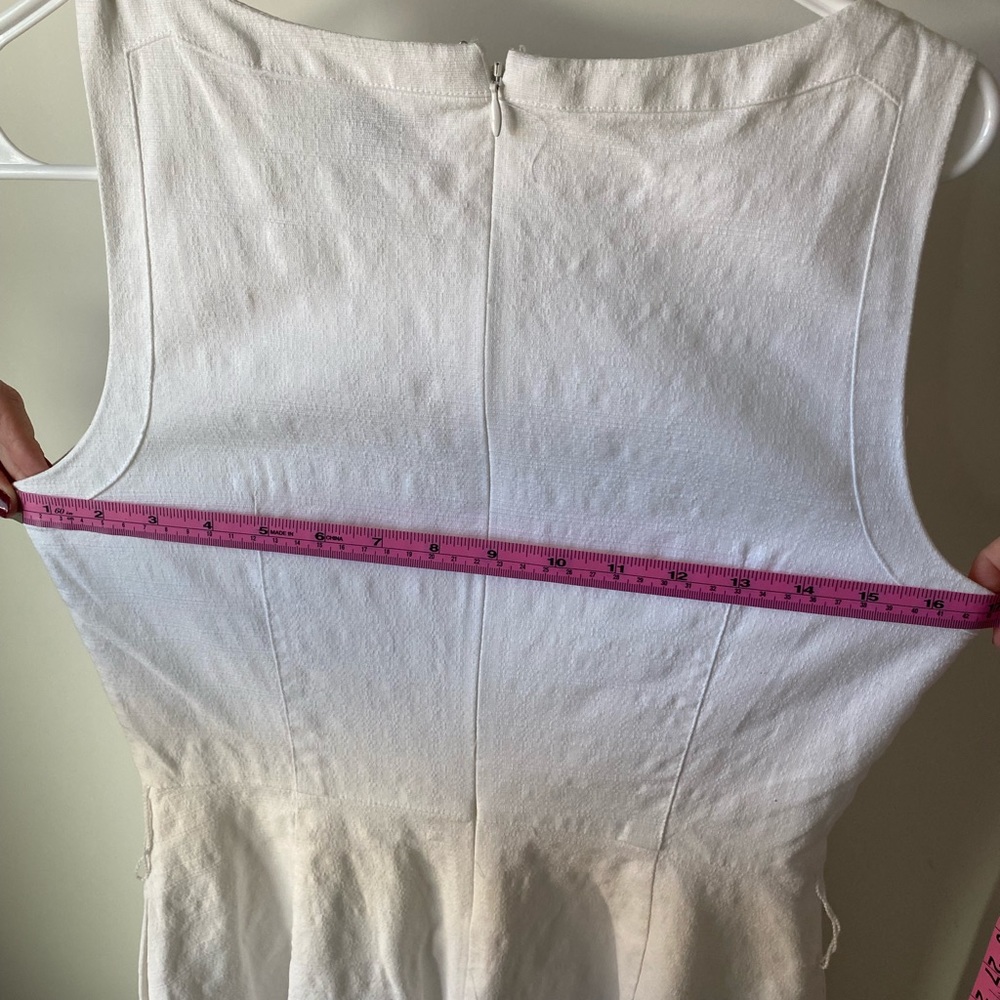 Ann Taylor White A line Cotton Dress with pockets Size 4 - Picture 8 of 11